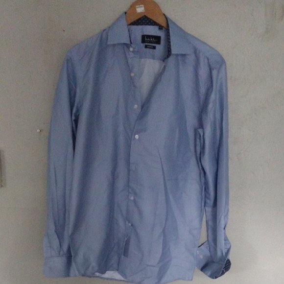 Nicole Miller Light Blue Men's Dress Shirt - Picture 1 of 5